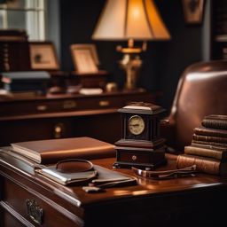 Vintage Office Vibes - Vintage office with antique furniture and classic decor. realistic, professional photography, bokeh, natural lighting, canon lens, shot on dslr 64 megapixels sharp focus