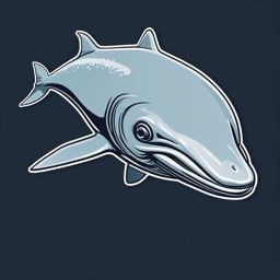 Beluga Sturgeon Sticker - A massive beluga sturgeon swimming in deep waters, ,vector color sticker art,minimal