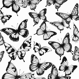 Butterfly pattern tattoo,Unique tattoo patterns featuring butterflies. tattoo design, white background
