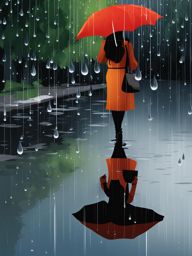 rain clipart - raindrops descending on a somber day, a reflection of nature's tears and beauty 