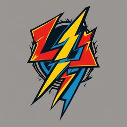 Traditional Lightning Bolt Tattoo - A timeless representation of the iconic lightning bolt.  minimalist color tattoo, vector