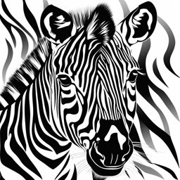 zebra clipart black and white 