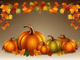 Happy Thanksgiving clipart - Thanksgiving decorations with pumpkins  