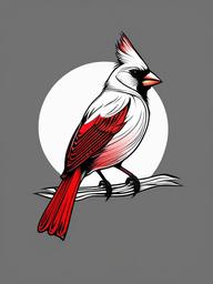 Cardinal Tattoo - Cardinal in tattoo style  minimal tattoo design, white background