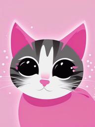 pink cute cat wallpaper cartoon  ,mobile iphone background wallpaper