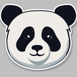 Panda Face Sticker - Cute panda look, ,vector color sticker art,minimal