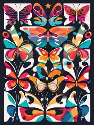 Butterfly Clip Art - A colorful butterfly in vibrant hues,  color vector clipart, minimal style