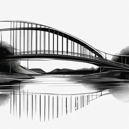 simple drawing of bridge  minimal rough sketch scribbles,doodles,black and white