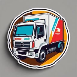 Delivery Truck Sticker - On-the-go deliveries, ,vector color sticker art,minimal