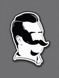 Fake Mustache sticker- Instant Comedic Makeover, , sticker vector art, minimalist design