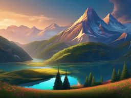 Dual Monitor Wallpaper - Dual-Screen Mountain Landscape  intricate patterns, splash art, wallpaper art