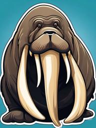 Walrus cartoon - tusked ocean giant  cartoon sticker style