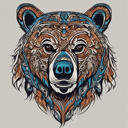 norse tribal bear tattoo  simple vector color tattoo