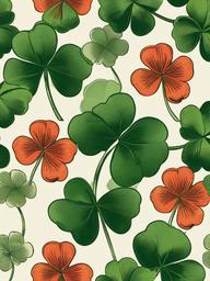 4 Leaf Clover clipart - vintage illustration of clovers  