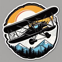 Ultralight Aircraft Sticker - Compact aerial adventure, ,vector color sticker art,minimal