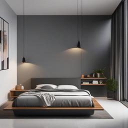 Bed clipart - minimalist bed design in a modern apartment  