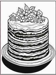 Cake Coloring Pages - Ginger cake with spiced frosting  simple coloring pages