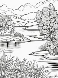 Plant Coloring Pages - Plant by the river  simple coloring pages