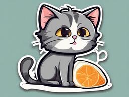 Cat cartoon - curious pet with nine lives  cartoon sticker style