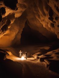 carlsbad caverns - illustrate the mesmerizing night atmosphere of carlsbad caverns, where underground chambers and limestone formations reveal their secrets. 