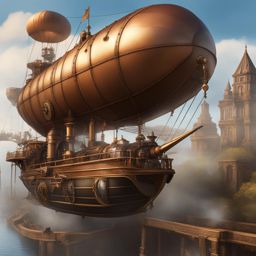 steampunk adventures - capture the essence of steampunk adventures with airships and intricate machinery. 