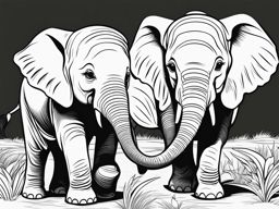 baby elephants cute animals coloring page 