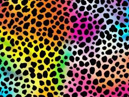 Rainbow Cheetah Print Background  