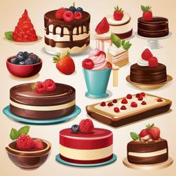 Cooking clipart - delicious dessert display  vector clipart