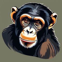 Chimpanzee clipart - Close relative of humans in the wild, ,color clipart vector style