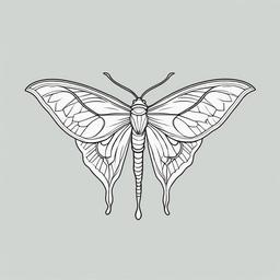 Luna Moth Tattoo - Tattoo featuring a luna moth.  simple vector tattoo,minimalist,white background