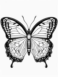 Butterfly with a Crown Coloring Pages - Royal Butterfly with a Majestic Touch  minimal black outline printable sheet, coloring page