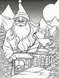 Santa Hat Color Page  outling,coloring pages,black and whit