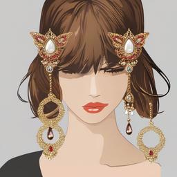 Ear clipart - ear with earrings  clipart