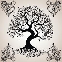 black tree tattoo  simple vector color tattoo