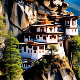 bhutan - hikes to remote monasteries perched on steep cliffs in the himalayas. 