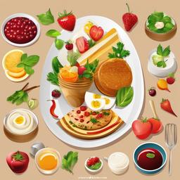 Cooking clipart - food plating presentation  vector clipart