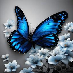 Butterfly Background Wallpaper - black background with blue butterfly  