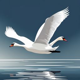 Swan Clipart - Swan gliding gracefully on a serene lake , minimal, 2d