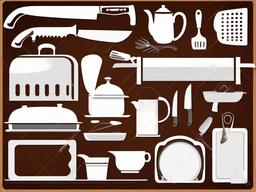 Cooking clipart - chef’s knife and cutting board  vector clipart