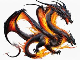 dragon fire tattoos prices  simple color tattoo,white background