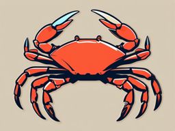 Crab Sticker - A sideways-walking crab with claws, ,vector color sticker art,minimal