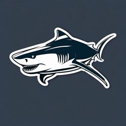 Shark Sticker - A sleek shark cruising through the ocean. ,vector color sticker art,minimal