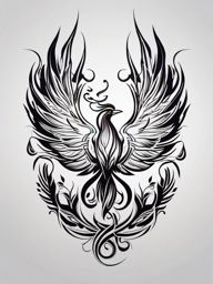 Phoenix bird tattoo, Tattoos featuring the legendary phoenix bird, symbolizing renewal and transformation. , color tattoo designs, white clean background