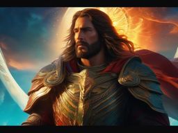 Ancient prophecy foretells coming of savior with incredible powers. hyperrealistic, intricately detailed, color depth,splash art, concept art, mid shot, sharp focus, dramatic, 2/3 face angle, side light, colorful background