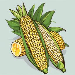 Corn clipart - fresh corn on the cob  vector clipart