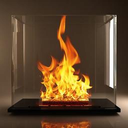 Fire Wallpaper - Fire in a glass fireplace  background wallpaper