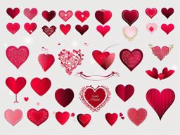 Wedding Heart clipart - Heart-shaped wedding decorations, ,vector color clipart,minimal