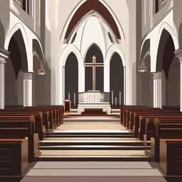 Church clipart - church with an open bible on the altar  color,minimalist,vector clipart