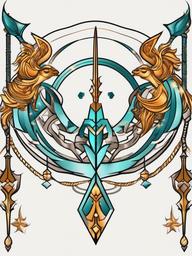 gemini sagittarius tattoo  simple vector color tattoo