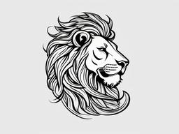 Hercules Lion Tattoo Meaning - Explore the symbolism behind a Hercules lion tattoo, representing courage, triumph, and the hero's mythical conquests.  simple color tattoo, minimal, white background